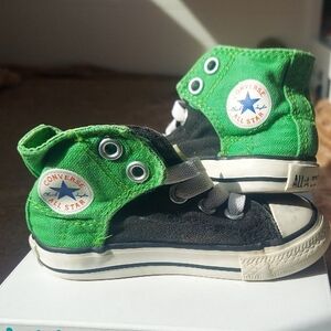 Converse All-Stars Toddler Boys Size 5 Green and Black High-Top Sneakers